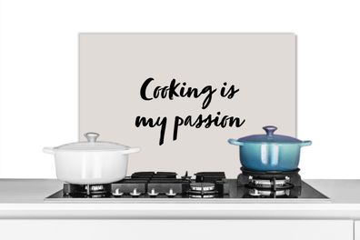 Spritzschutz Küchenrückwand - 60x40 cm Zitate - Kochen - Sprichwörter - Kochen ist me