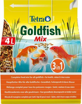 Tetra Pond Goldfish Mix Hauptfutter Mischung Flocken Goldfische Gartenteich 4 L