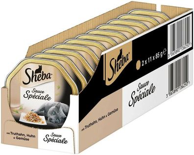 Sheba Sauce Spéciale Katzenfutter Truthahn Huhn Gemüse Nassfutter 22 x 85 g