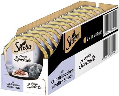 Sheba Sauce Spéciale Katzenfutter Kalb Kalbshäppchen helle Sauce 22 x 85 g
