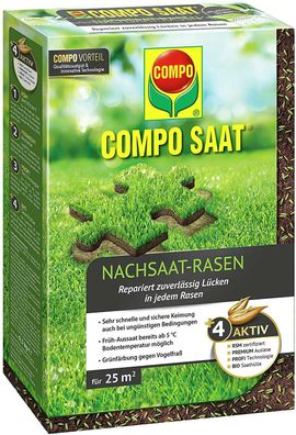 COMPO SAAT Nachsaat-Rasen Mischung Keimbeschleuniger Rasensamen Garten 500 g