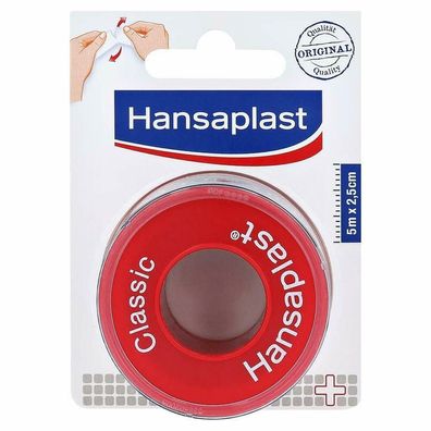 Hansaplast Classic Fixierpflaster Pflaster Rolle Fixieren Verbände 5 m x 2,5 cm