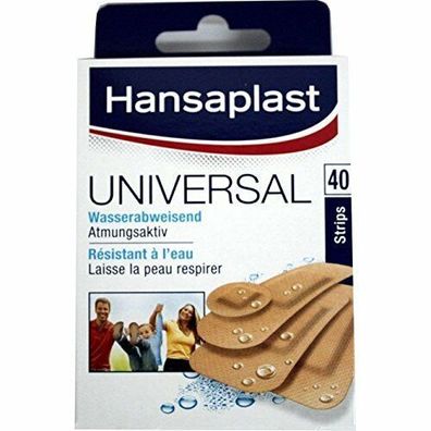 Hansaplast Universal Pflaster Wasserabweisend Atmungsaktiv Flexibel 40 Strips