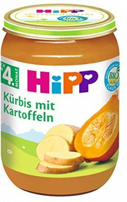 HiPP Kürbis Kartoffeln Babynahrung 4 Monat Gemüse Püree Glas 6 x 190 g 6er Pack