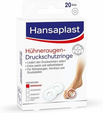 Hansaplast Hühneraugen Druckschutzringe Pflaster Strips Fußpflaster 20er Pack