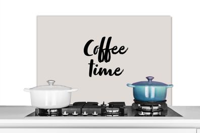 Spritzschutz Küchenrückwand - 80x55 cm Zitate - Sprichwörter - Kaffeezeit