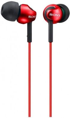 Sony MDR-EX110LPR In-Ear Kopfhörer Stereo L-Form Handy iPhone Android rot
