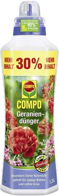 COMPO Geranien-Dünger Pflanzen Balkon Terrasse Spezial Flüssigdünger 1,3 Liter