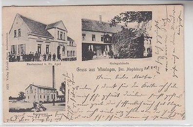 67415 Mehrbild Ak Gruß aus Winningen Restaurant, Gutsgebäude, Brauerei 1904