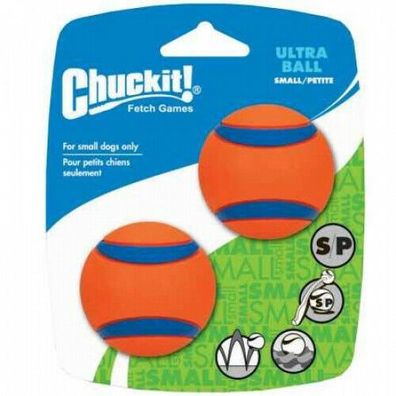 Chuckit! 17020 Ultra Ball Small Spielzeug Spielball Hunde Schwimmfähig 2er Pack