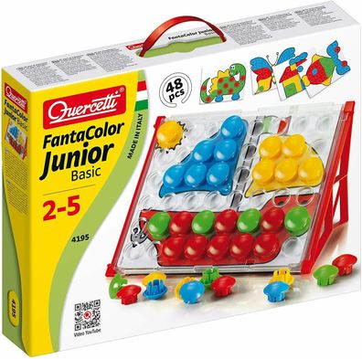 Quercetti 4195 Fantacolor Junior Basic Lernspiel Kinderspiel Steckspiel bunt
