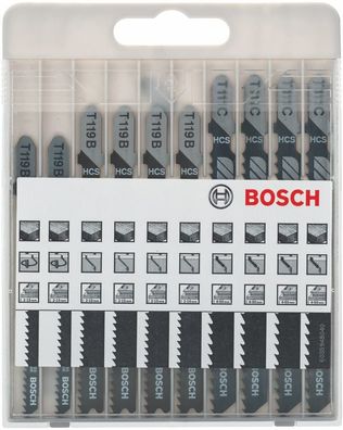 Bosch Professional Stichsägeblatt Set Basic Wood Holz Stichsäge 10-teilig