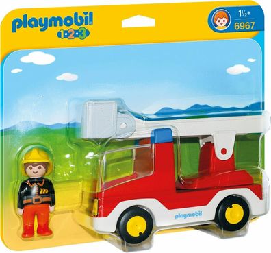 Playmobil 1.2.3 6967 Feuerwehrleiterfahrzeug Spielzeug Spielset Motorik 2 Teile