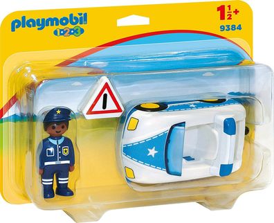 Playmobil 1.2.3 9384 Polizeiauto Minifigur Spielzeug Spielset Motorik 3 Teile