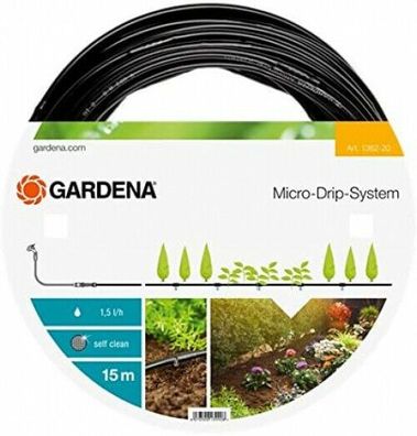 Gardena 1362-20 Micro-Drip-System Tropfrohr oberirdisch 4.6 mm Tropfschlauch 15m