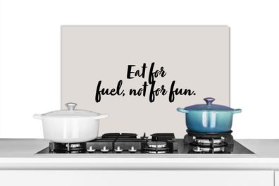 Spritzschutz Küchenrückwand - 60x40 cm Zitate - Spaß - Sprichwörter - Essen als Kraft