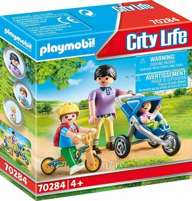 Playmobil City Life 70284 Mama mit Kindern Baby Spielzeug Spielset 17 Teile