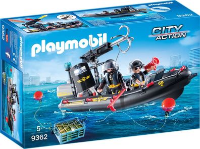 Playmobil City Action 9362 SEK-Schlauchboot Schwimmfähig Spielzeug ab 5 Jahren