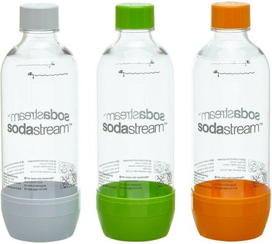 SodaStream Wassersprudler Pet-Flaschen Set 1L Kunststoff bruchfest 3er Pack