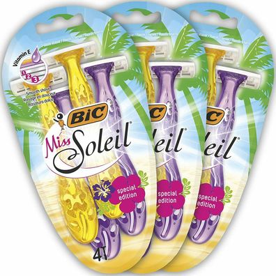 BIC Miss Soleil Special Edition Damen Nassrasierer Set 3 Klingen 12er Pack