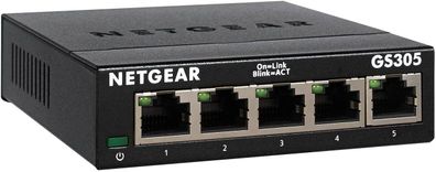 Netgear GS305 Switch 5 Port Gigabit Ethernet LAN Switch Netzwerk Metallgehäuse