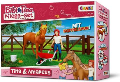 CRAZE 14134 Bibi & Tina Pflegeset Tina Amadeus Spielfiguren Spielzeug Pferde