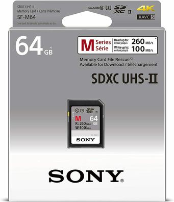 Sony 64 GB Extra Pro SDXC Speicherkarte UHS-II Lesen 260MBs 4K Video PC Kamera