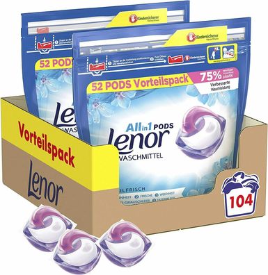 Lenor All-in-1 PODS Waschmittel Aprilfrisch Wäsche 104 Waschladungen 2er Pack
