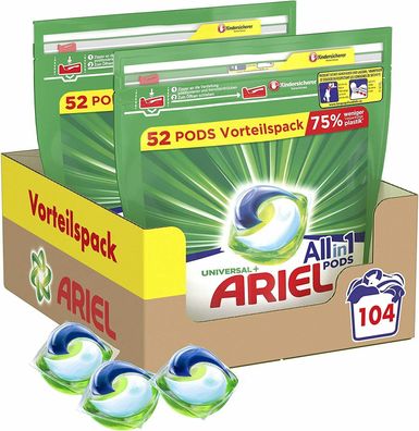 Ariel All-in-1 PODS Universal Waschmittel Wäsche 104 Waschladungen 2er Pack