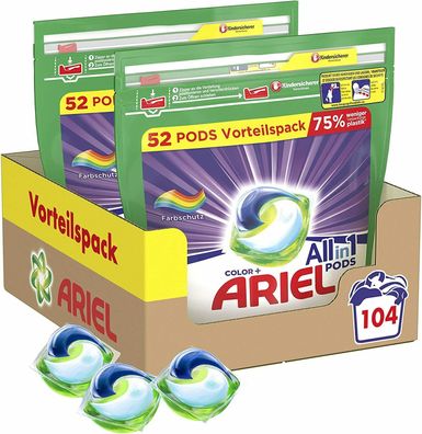 Ariel All-in-1 PODS Color Waschmittel Wäsche 104 Waschladungen 2er Pack