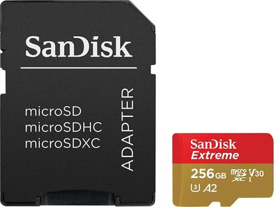 SanDisk Extreme microSDXC 256GB SD Karte Adapter UHS-I U3 4K Android Tablet