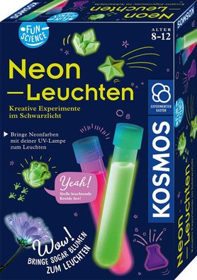 KOSMOS 654191 Fun Science Neon-Leuchten Experimentierset Kinder ab 8 Jahren