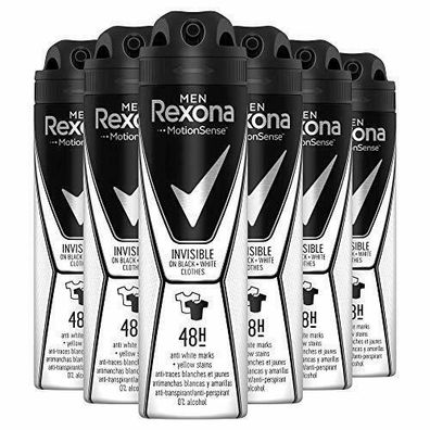 Rexona Men Deospray Invisible Anti-Transpirant Herren Männer 6 x 150 ml 6er Pack