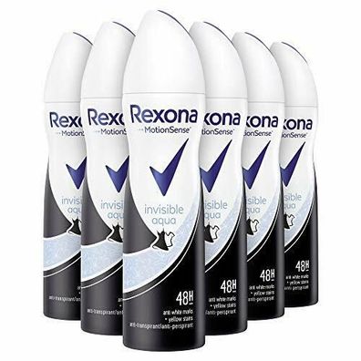 Rexona Deospray Invisible Aqua Anti-Transpirant Damen Frauen 6 x 150 ml 6er Pack