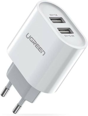 UGREEN USB Ladegerät 17W 3.4A USB Adapter 2 Port Netzteil iPad iPhone LG Weiß