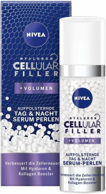 NIVEA Hyaluron Cellular Filler Serum Perlen Tag Nacht Pflege Damen Frauen 30 ml