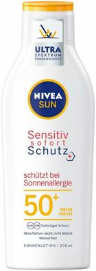 NIVEA SUN Sensitiv Sofortschutz empfindliche Haut Sonnenlotion LSF 50+ 200 ml