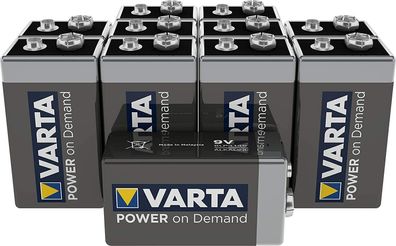 VARTA Power on Demand 9V Block Batterie Smart Home Rauchmelder 10er Pack