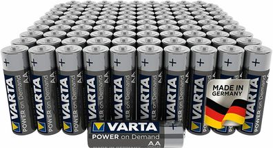 VARTA Power on Demand AA Mignon Batterien Smart Home Camping Einweg 100er Pack