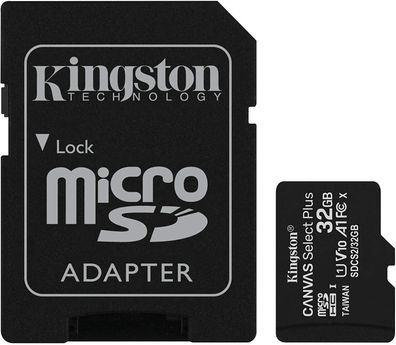 Kingston SDCS2 Canvas Select Plus microSD Speicherkarte 32GB Class 10 Adapter
