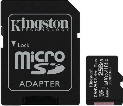 Kingston SDCS2 Canvas Select Plus microSD Speicherkarte 256GB Class 10 Adapter