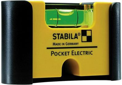Stabila Wasserwaage Pocket Electric 7 cm Seltenerd Magnetsystem Gürtel-Clip