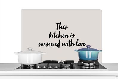 Spritzschutz Küchenrückwand - 80x55 cm Zitate - Kochen - Sprichwörter - Diese ist mit