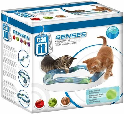 Catit Senses Speed Circuit Spielschiene Katzenspielzeug Tunnel Ball Kunststoff