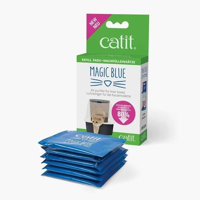 Catit Magic Blue Filterkartusche Nachfüllpads Katzentoilette Zubehör 6er Pack