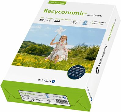 Papyrus 88031824 Recyconomic Trend White Druckerpapier 80 g/ m² A4 500 Blatt Weiß
