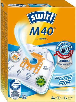 Swirl M 40 MicroPor Plus Staubsaugerbeutel Miele Staubsauger Filter 4er Set