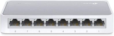 TP-Link TL-SF1008D 8-Port Fast Ethernet Netzwerk Lan Switch lüfterlos weiß