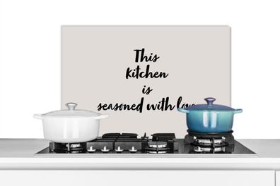 Spritzschutz Küchenrückwand - 70x50 cm Zitate - Kochen - Sprichwörter - Diese ist mit