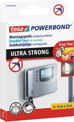 Tesa Powerbond Ultra Strong Klebepads Doppelseitige Pads 6 kg Montage 9er Pack